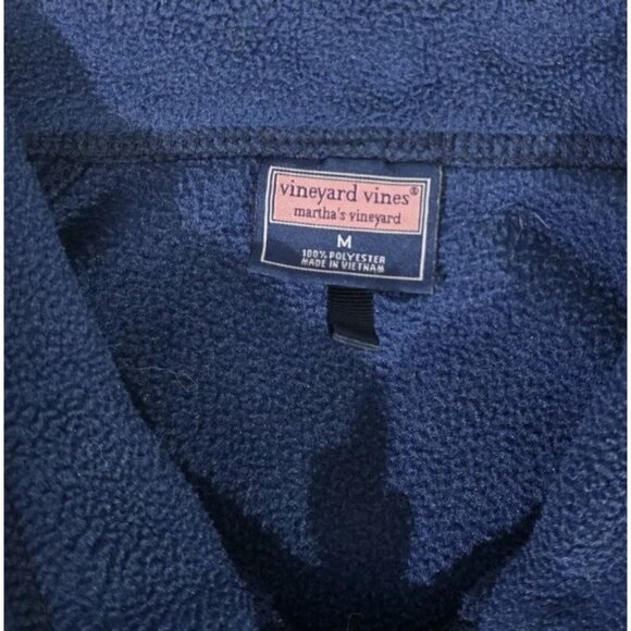 Vineyard Vines Martha's Vineyard Navy Blue Full Zip Fleece Vest Men's Size Med - Picture 5 of 7